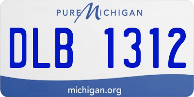 MI license plate DLB1312