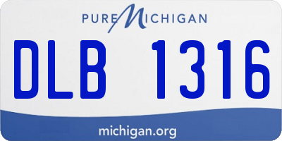 MI license plate DLB1316