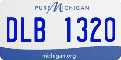 MI license plate DLB1320