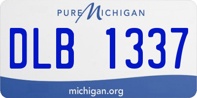 MI license plate DLB1337