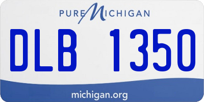 MI license plate DLB1350