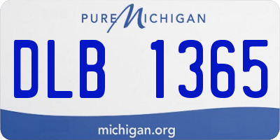 MI license plate DLB1365