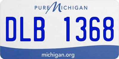 MI license plate DLB1368