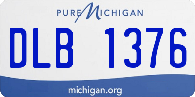 MI license plate DLB1376