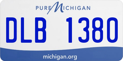 MI license plate DLB1380