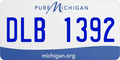MI license plate DLB1392