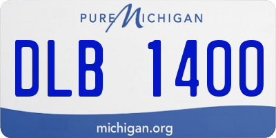 MI license plate DLB1400