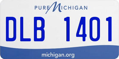 MI license plate DLB1401