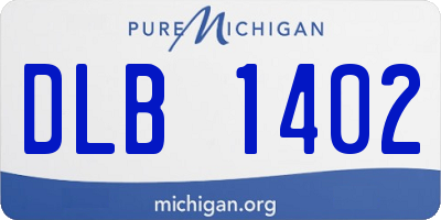 MI license plate DLB1402