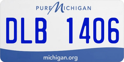 MI license plate DLB1406