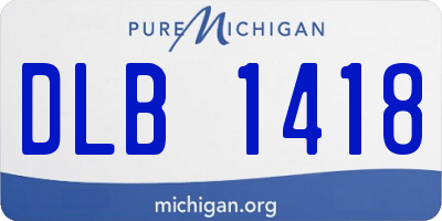 MI license plate DLB1418