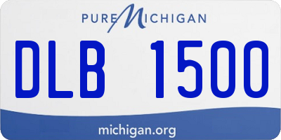 MI license plate DLB1500