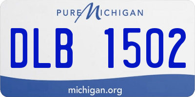 MI license plate DLB1502