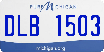 MI license plate DLB1503
