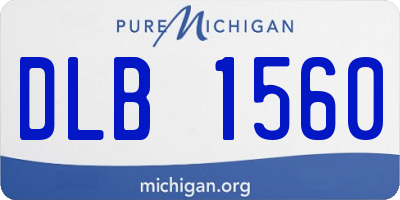 MI license plate DLB1560