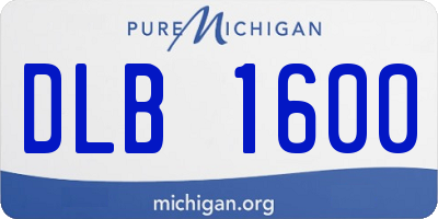 MI license plate DLB1600