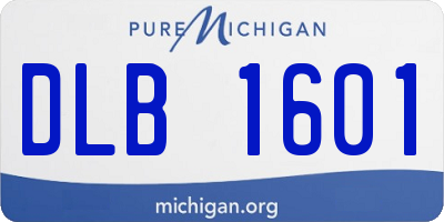 MI license plate DLB1601