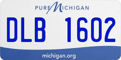 MI license plate DLB1602