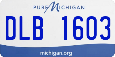 MI license plate DLB1603