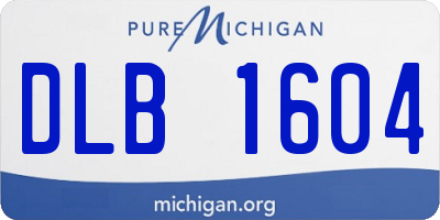 MI license plate DLB1604