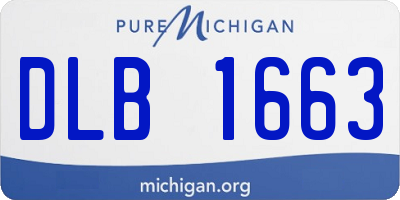 MI license plate DLB1663
