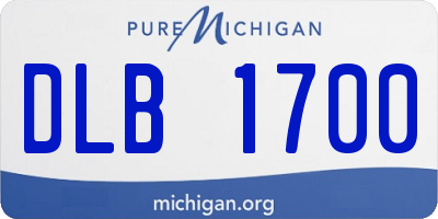 MI license plate DLB1700