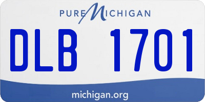 MI license plate DLB1701