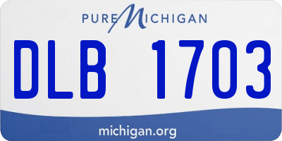 MI license plate DLB1703