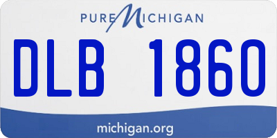 MI license plate DLB1860