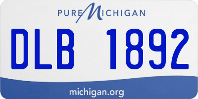 MI license plate DLB1892