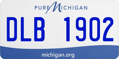 MI license plate DLB1902