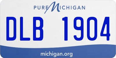 MI license plate DLB1904