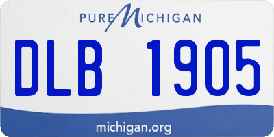 MI license plate DLB1905