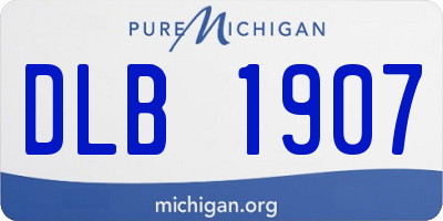 MI license plate DLB1907