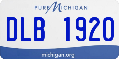 MI license plate DLB1920