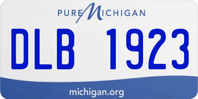 MI license plate DLB1923