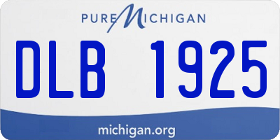 MI license plate DLB1925