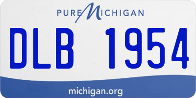 MI license plate DLB1954