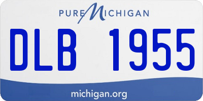 MI license plate DLB1955