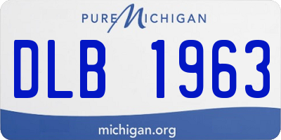 MI license plate DLB1963