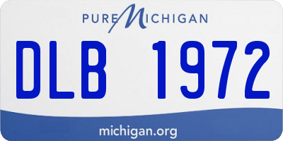 MI license plate DLB1972
