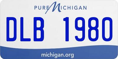 MI license plate DLB1980