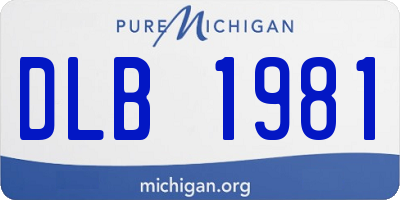 MI license plate DLB1981