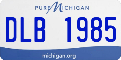 MI license plate DLB1985
