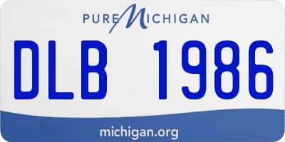 MI license plate DLB1986