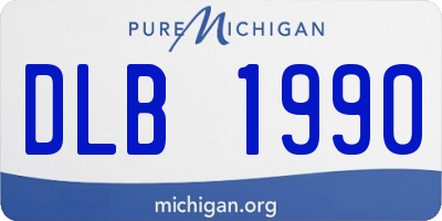 MI license plate DLB1990