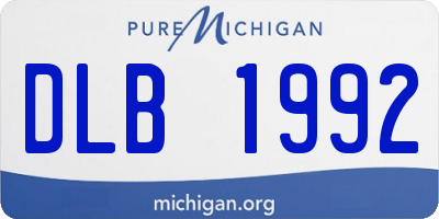 MI license plate DLB1992
