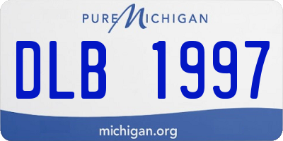 MI license plate DLB1997