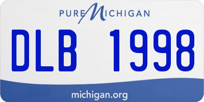 MI license plate DLB1998