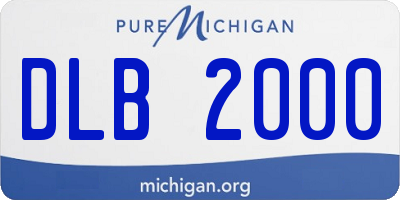 MI license plate DLB2000